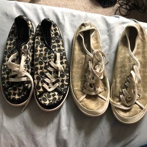 2 pairs of coach sneakers in great shape 8 1/2